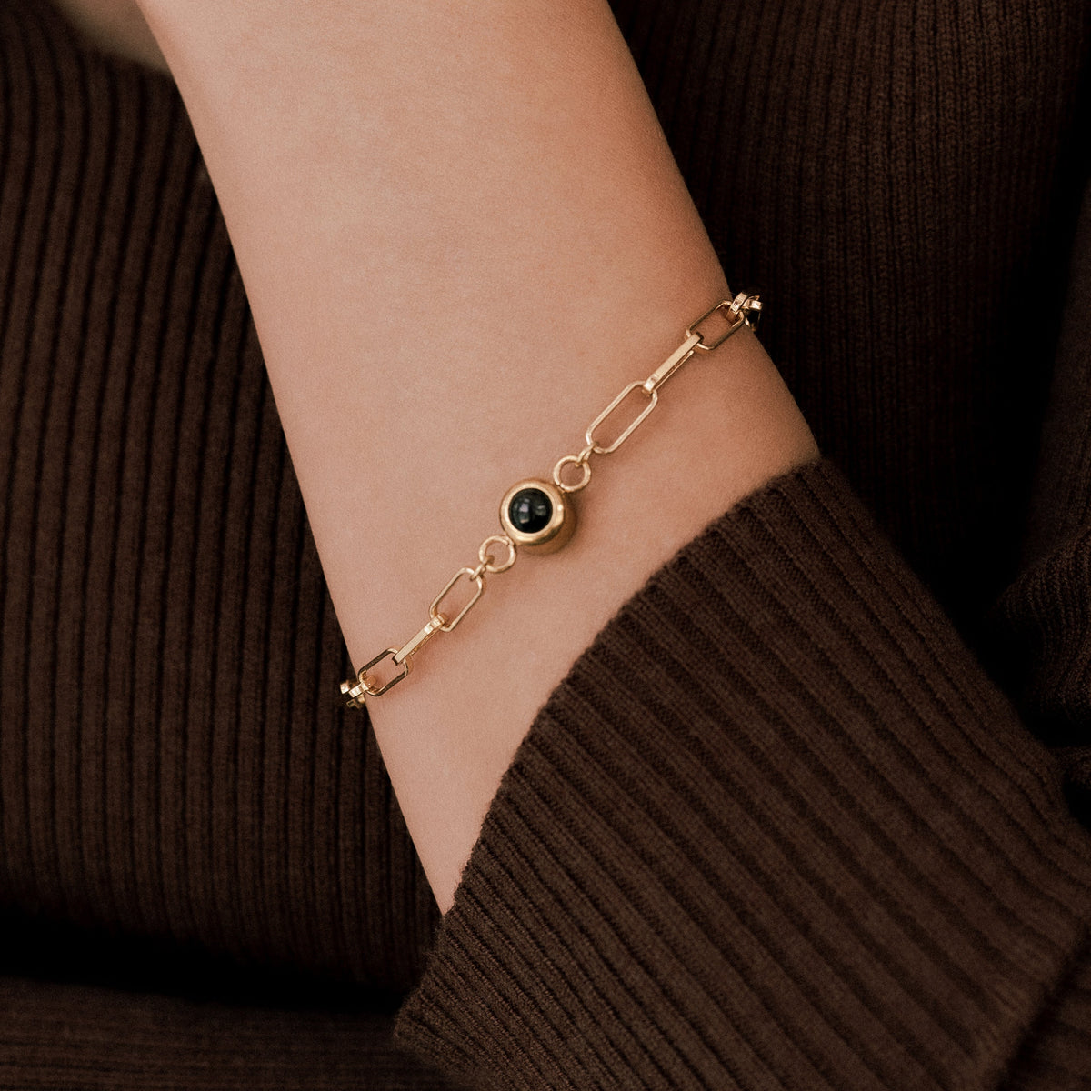 Photo Bracelet with Paperclip Chain