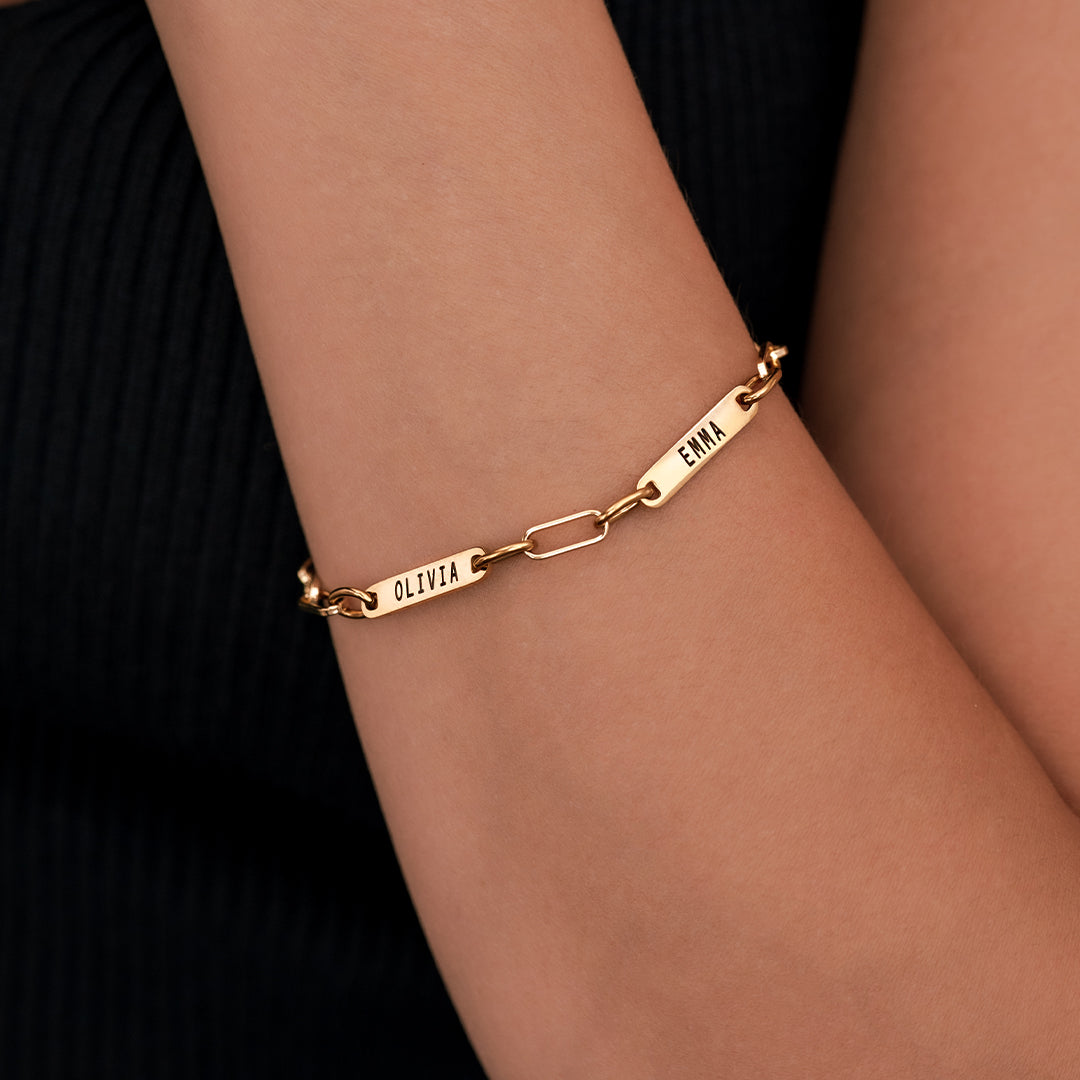 Personalized Paperclip Name Bracelet
