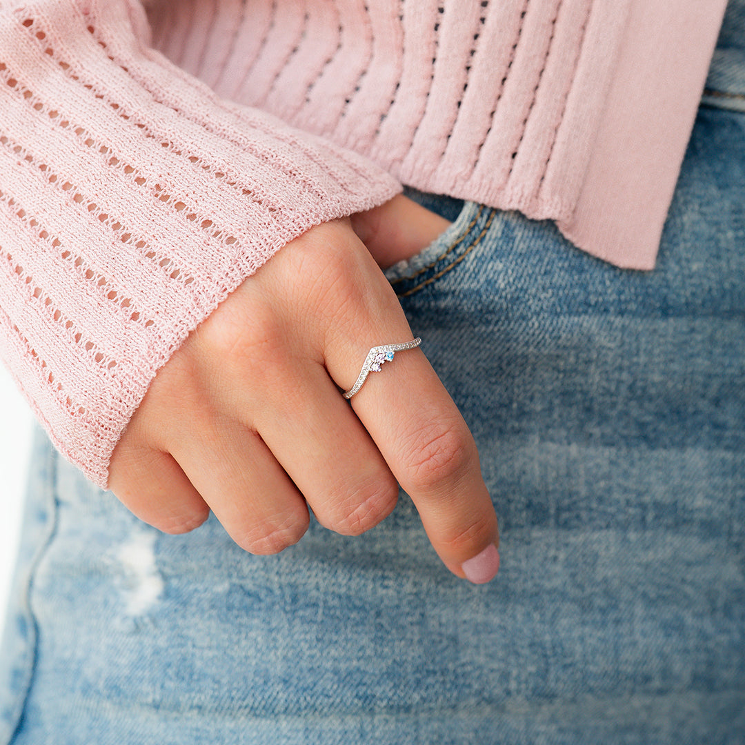 Personalized Venus Birthstone Ring