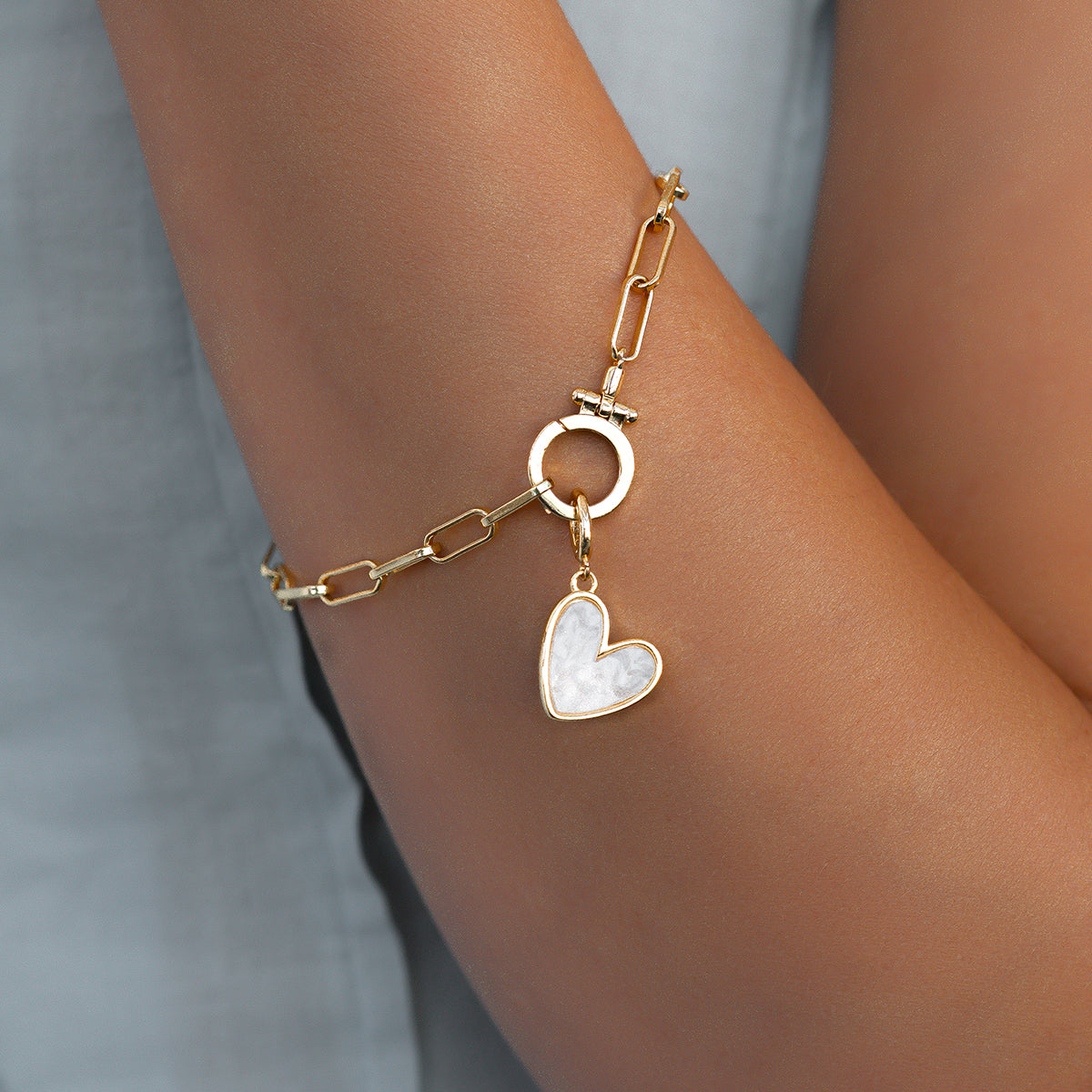 Natural Stone Heart Charm