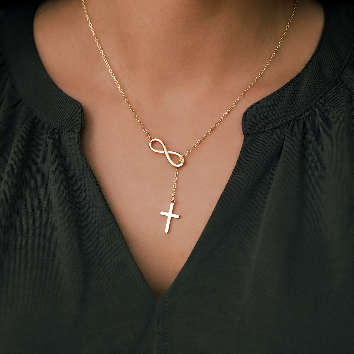 Infinity Cross Pendant Necklace