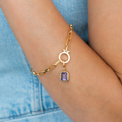 Baguette Birthstone Charm