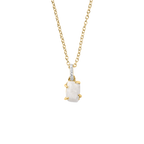 Raw Moonstone Pave Link Pendant Necklace