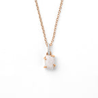 Raw Moonstone Pave Link Pendant Necklace