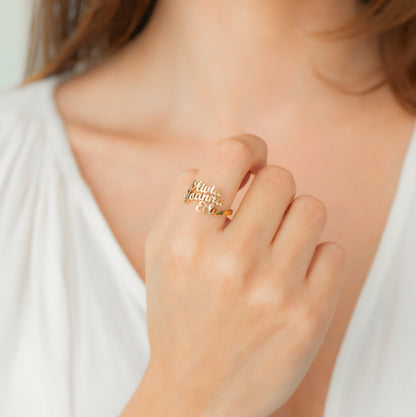 Triple Name Ring