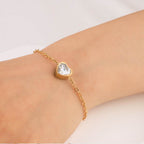 Dainty Heart Birthstone Bracelet