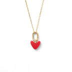 Red Enamel Heart Necklace