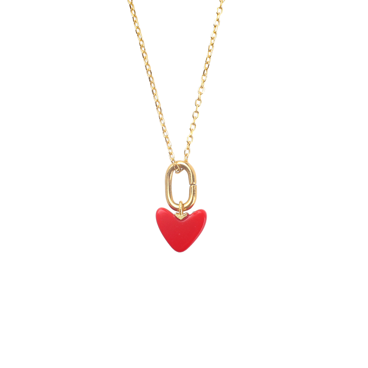 Red Enamel Heart Necklace