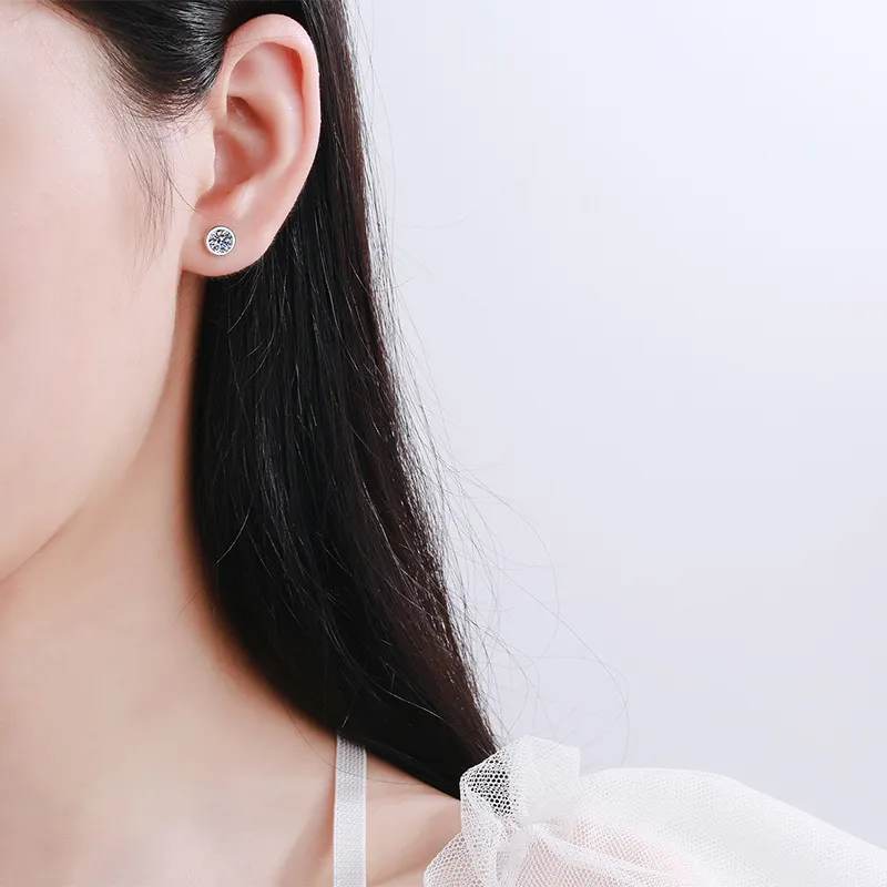Bezel-Set Diamond Earrings