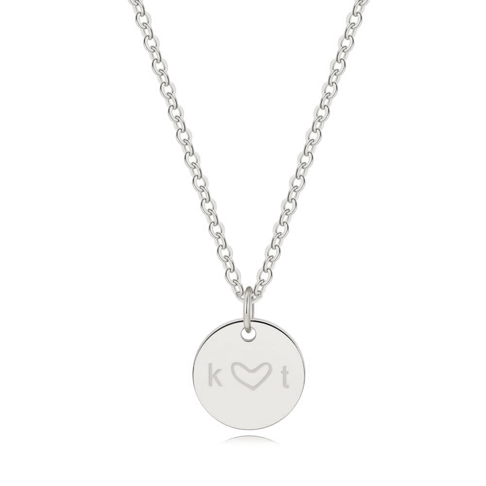 Love Disc Initial Necklace