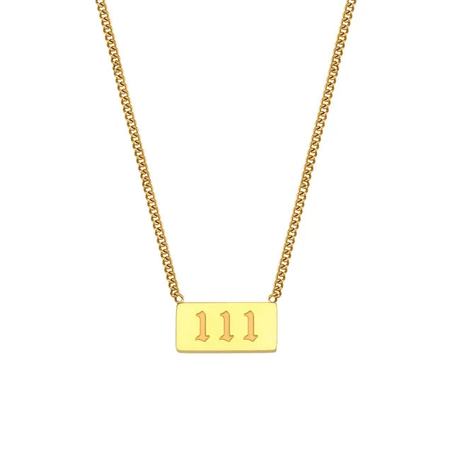 Angel Number Bar Necklace