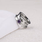 Silver Dandelion Birthstone Spinning Fidget Ring