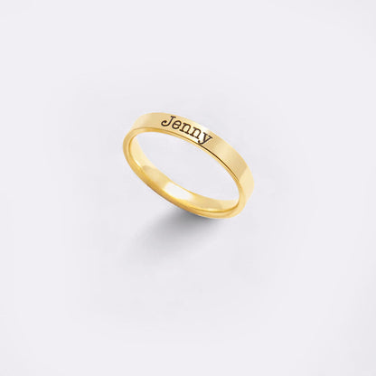 Engraved Stackable Name Ring | 3mm Band