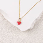 Red Enamel Heart Necklace
