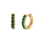 Chunky Gemstone Huggie Hoop Earrings