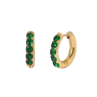 Chunky Gemstone Huggie Hoop Earrings