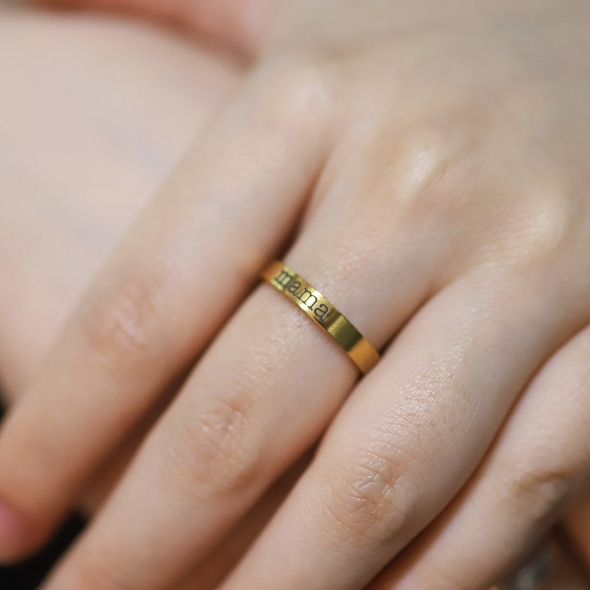 Engraved Stackable Name Ring | 3mm Band