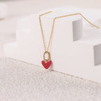 Red Enamel Heart Necklace