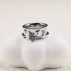 Silver Dandelion Birthstone Spinning Fidget Ring