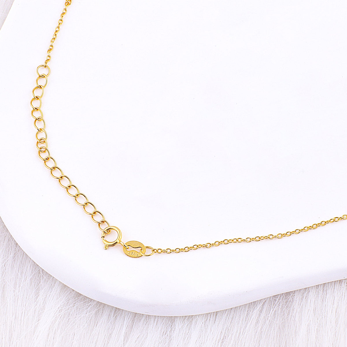 Bezel-Set Five Crystal Necklace
