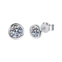 Bezel-Set Diamond Earrings