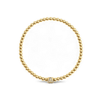 Gold Beaded Block Initial Bracelet
