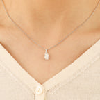Raw Moonstone Pave Link Pendant Necklace