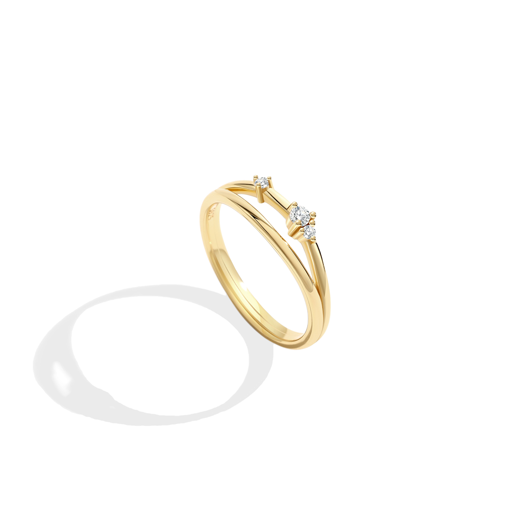 Crescent Moon Diamond Ring