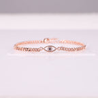Dainty Cuban Link Chain Evil Eye Bracelet