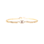 Dainty Cuban Link Chain Evil Eye Bracelet