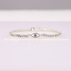 Dainty Cuban Link Chain Evil Eye Bracelet