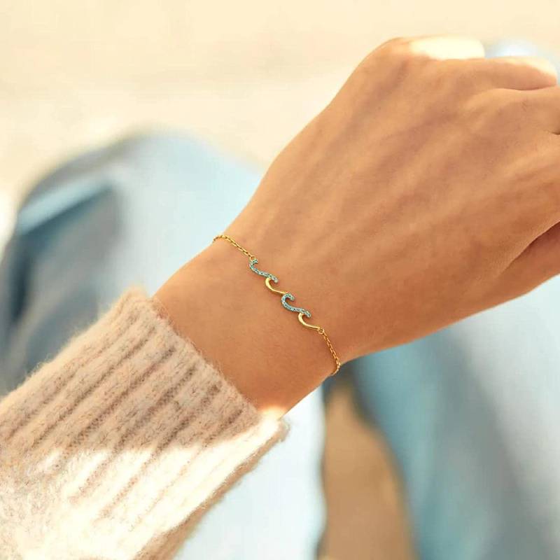 To My Bestie Dainty Triple Wave Friendship Bracelet