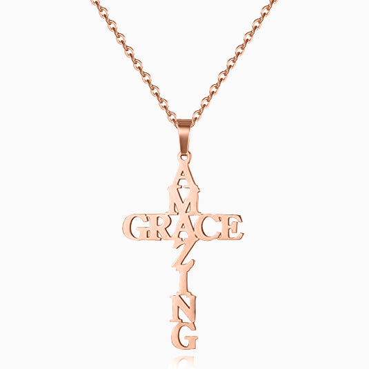 Amazing Grace Cross Necklace