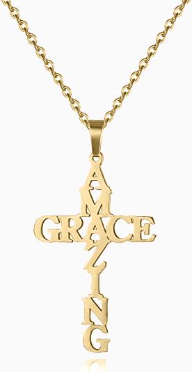 Amazing Grace Cross Necklace
