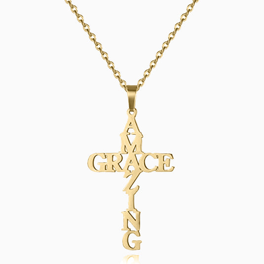 Amazing Grace Cross Necklace