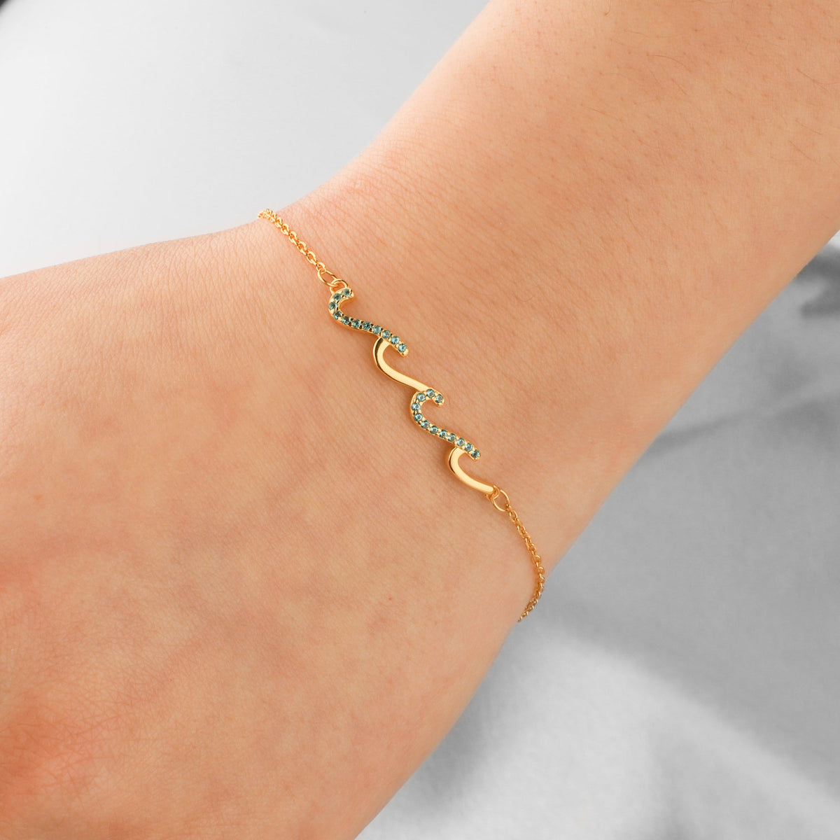 To My Bestie Dainty Triple Wave Friendship Bracelet