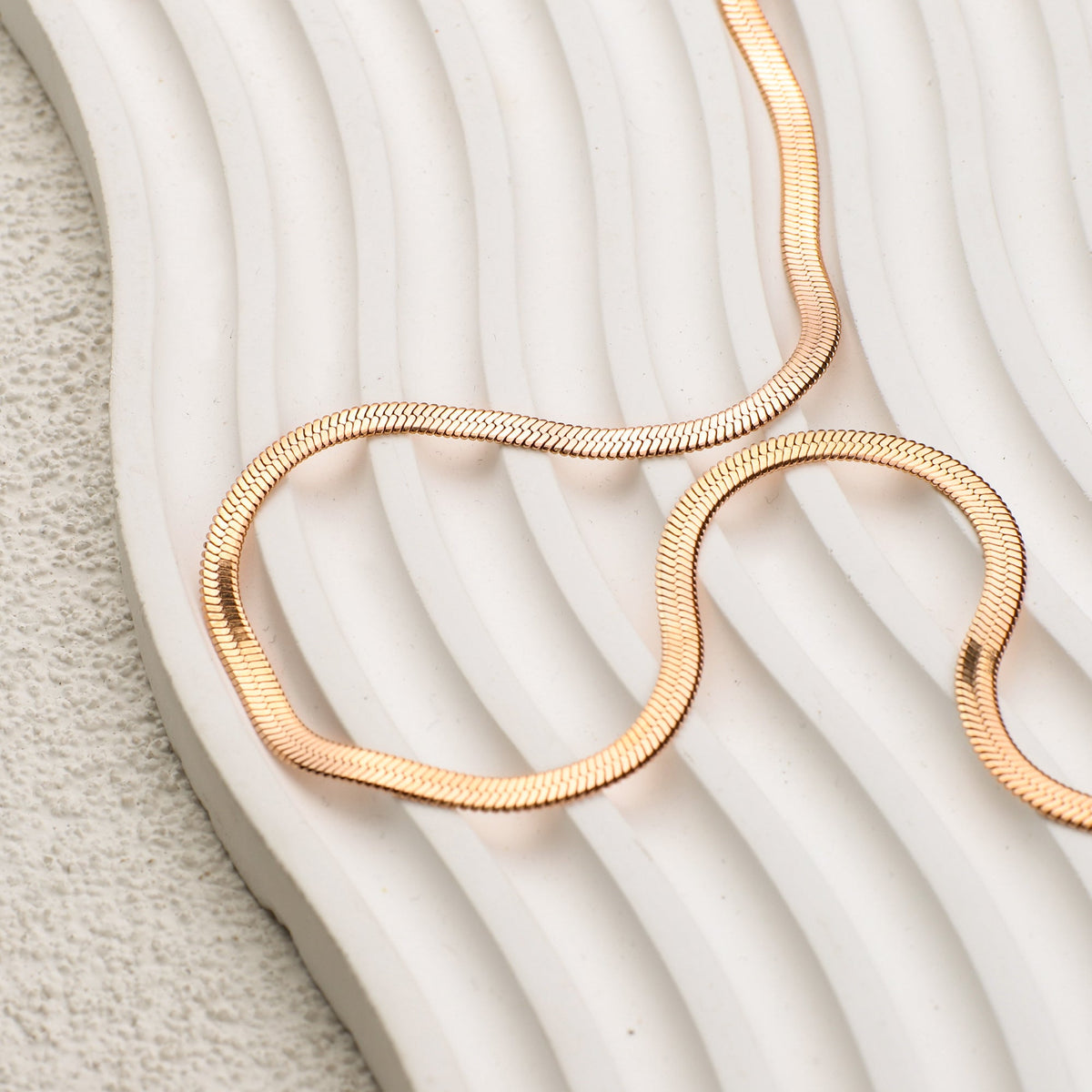 Herringbone Gold Chain Necklace