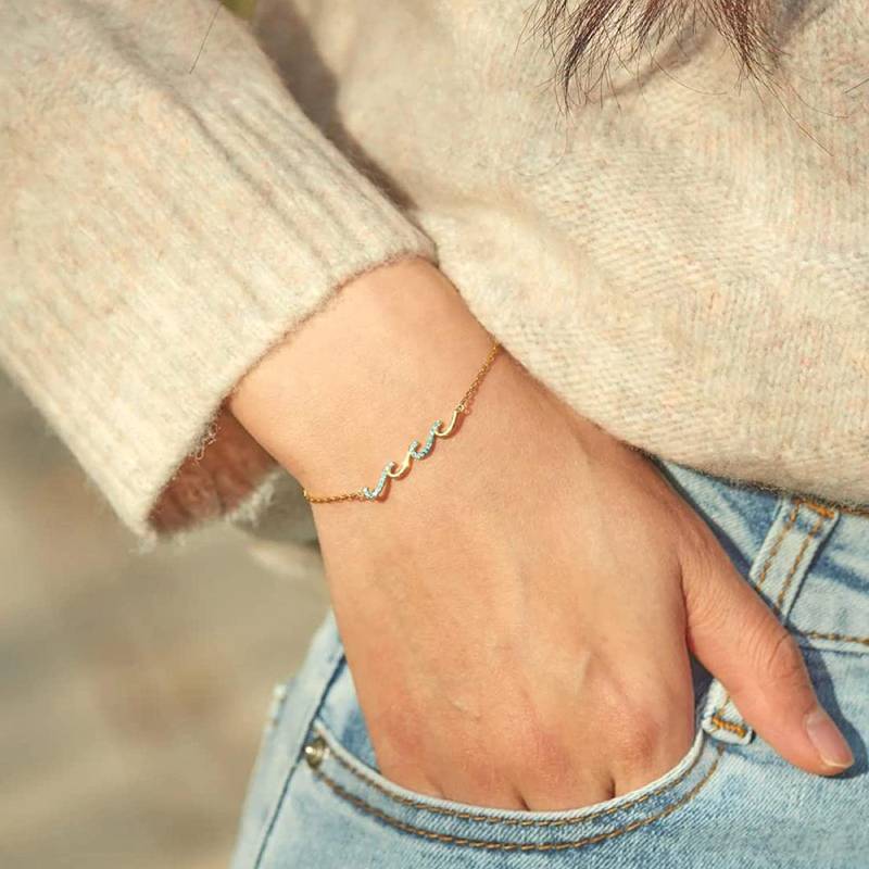 To My Bestie Dainty Triple Wave Friendship Bracelet