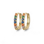 Gemstone Sleeper Huggie Hoop Earrings