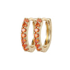 Gemstone Sleeper Huggie Hoop Earrings