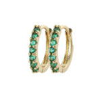 Gemstone Sleeper Huggie Hoop Earrings