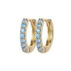 Gemstone Sleeper Huggie Hoop Earrings