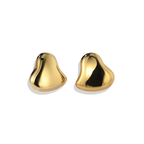 Polished Sculptural Heart Earrings