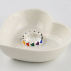 Rainbow Heart Band Ring