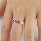 Rainbow Heart Band Ring