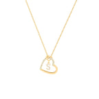 Interlocking Diamond Initial Pave Heart Necklace