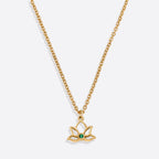 Mini Lotus Birthstone Pendant Necklace
