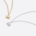 Mini Lotus Birthstone Pendant Necklace