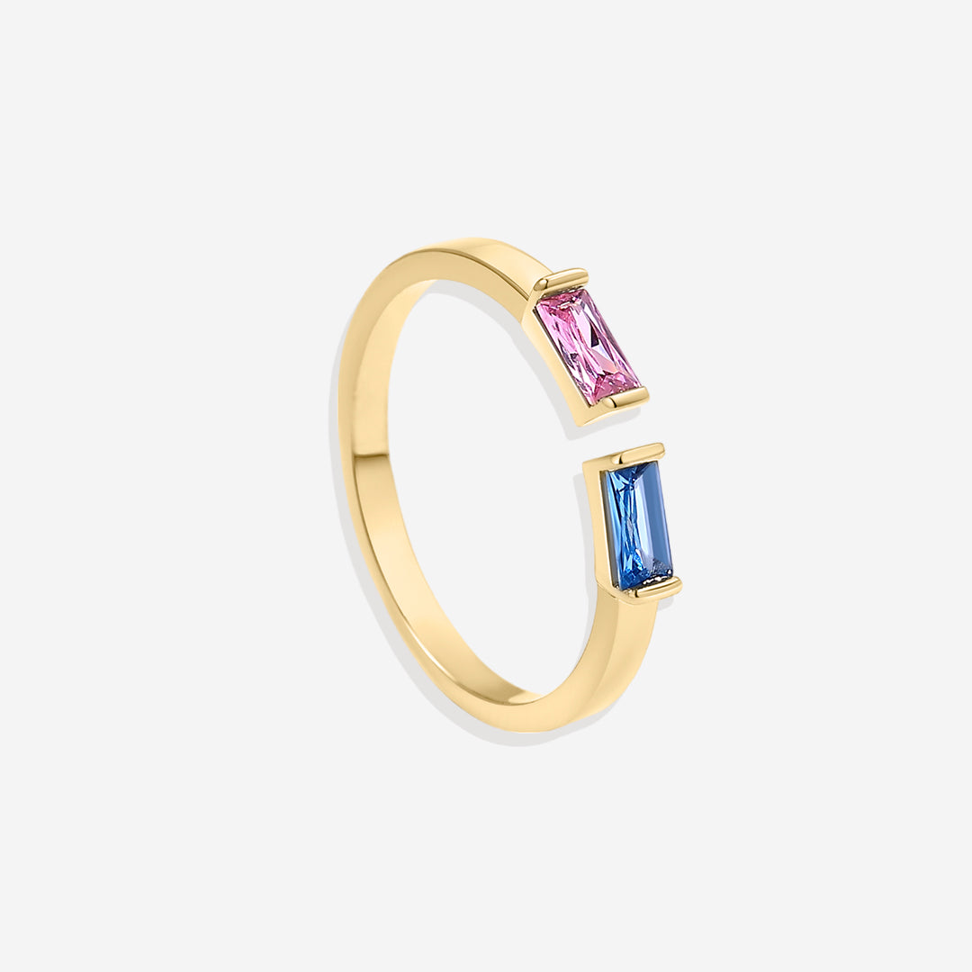 Adjustable Double Birthstone Ring