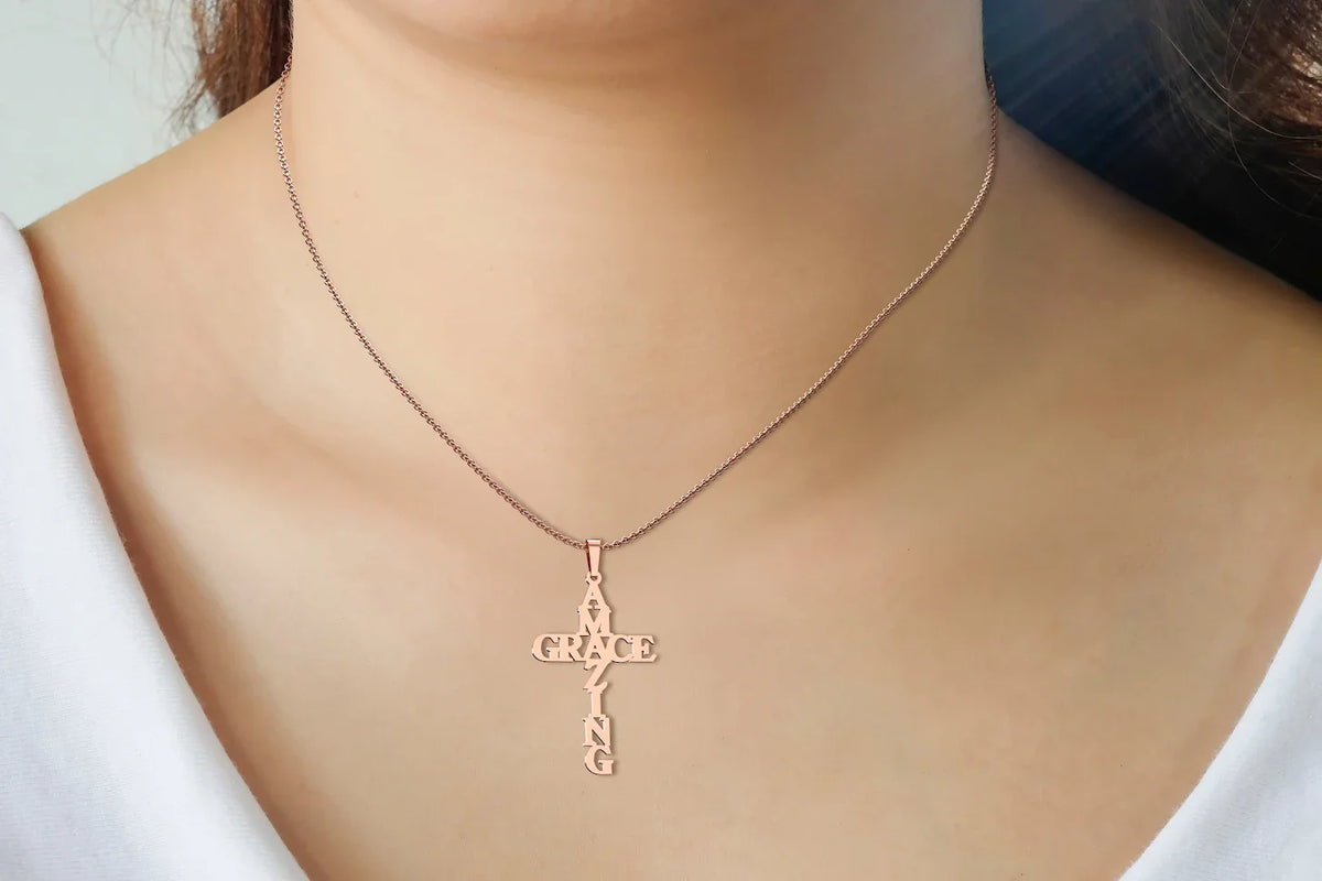 Amazing Grace Cross Necklace